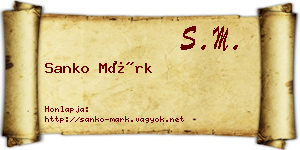 Sanko Márk névjegykártya
