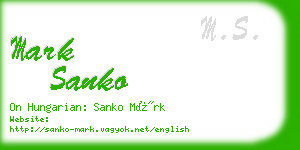 mark sanko business card